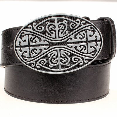 Women's Leather Belt with Metal Buckle - Wnkrs