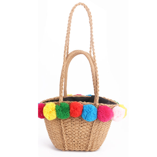 Women's Gypsy Style Straw Summer Handbag - Wnkrs