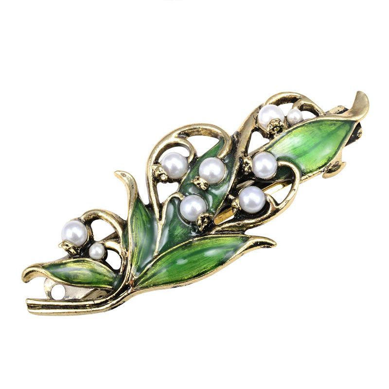 Women's Vintage Style Wood Lily Hair Clip