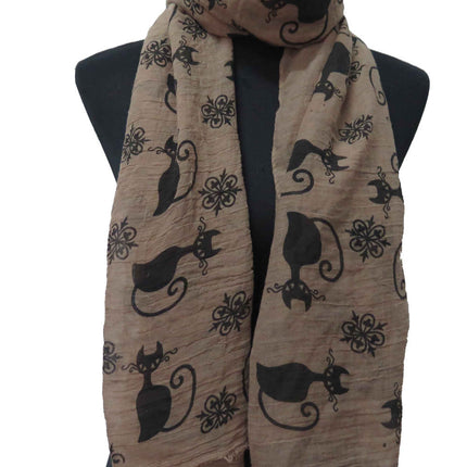 Women's Cat Printed Long Scarf - wnkrs