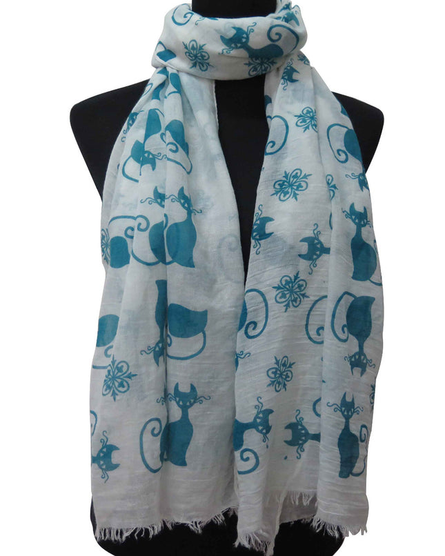 Women's Cat Printed Long Scarf - wnkrs