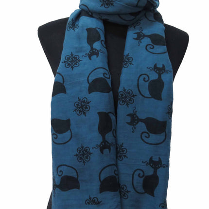 Women's Cat Printed Long Scarf - wnkrs