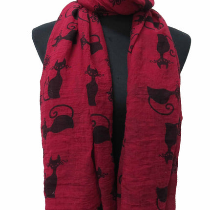 Women's Cat Printed Long Scarf - wnkrs