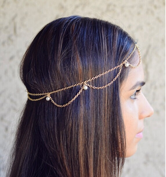 Gold Metal Women's Head Chain - wnkrs