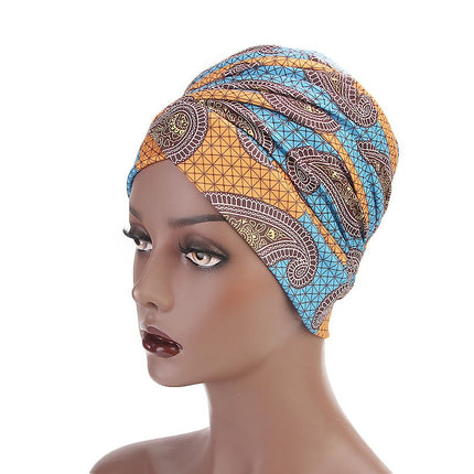 African Ornament Printed Women's Turban Head Scarf - wnkrs