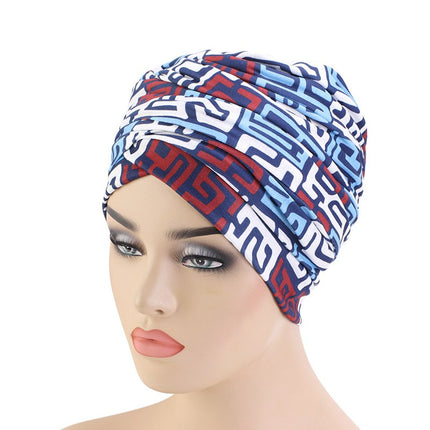 African Ornament Printed Women's Turban Head Scarf - wnkrs