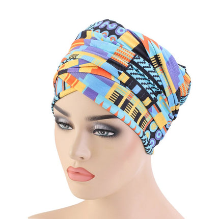 African Ornament Printed Women's Turban Head Scarf - wnkrs
