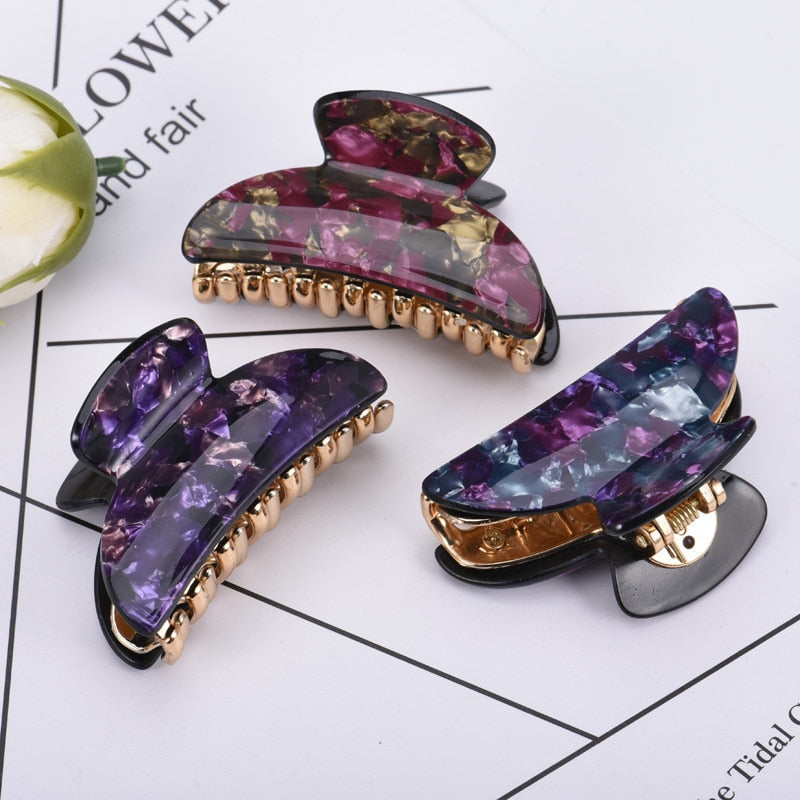 Acrylic Hair Claw with Print