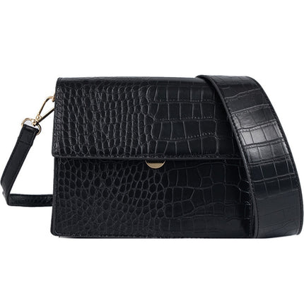 Crocodile Leather Patterned Flip Square Bag for Women - Wnkrs