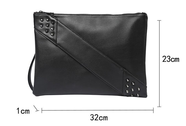 Unisex Rivet Decorated Clutch - Wnkrs