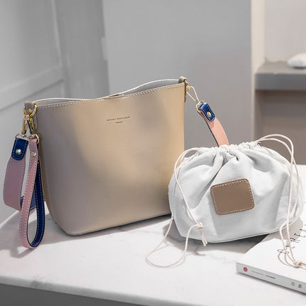 Women's PU Leather Bucket Shaped Bag - Wnkrs