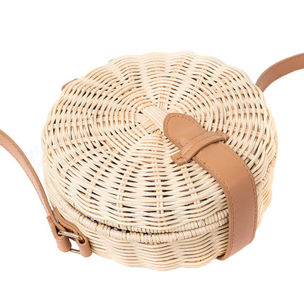 Women's Round Woven Straw Bag - Wnkrs