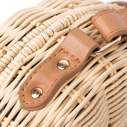 Women's Round Woven Straw Bag - Wnkrs