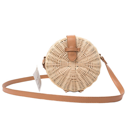 Women's Round Woven Straw Bag - Wnkrs