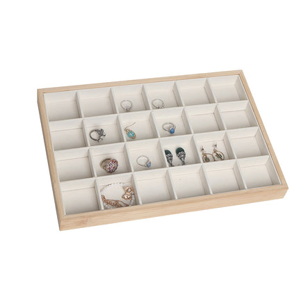 24-Grid Bamboo Jewelry Storage Organizer - wnkrs