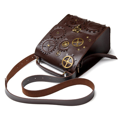 Steampunk Gear Decorated Messenger Bag - Wnkrs