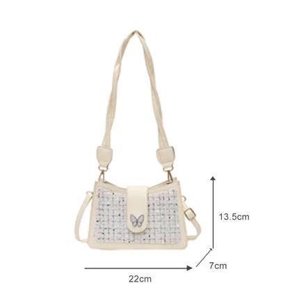 Retro Woolen Butterfly Sequined Crossbody Bag for Women - Wnkrs