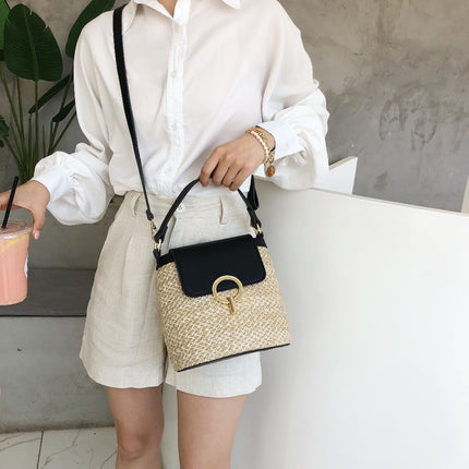 Casual Straw Bucket Bag for Women - Wnkrs