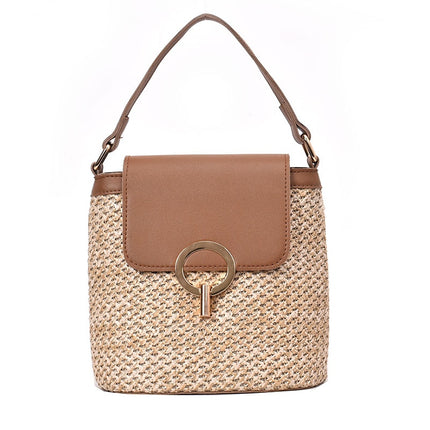 Casual Straw Bucket Bag for Women - Wnkrs