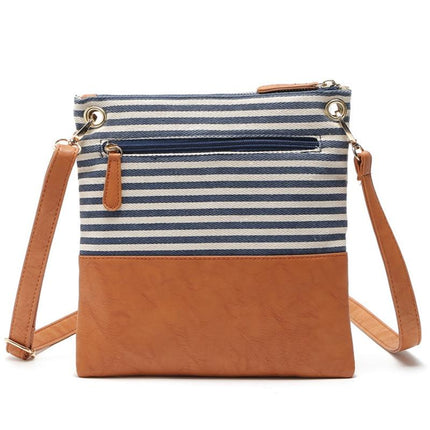 Women's Patchwork Striped Shoulder Bag - Wnkrs