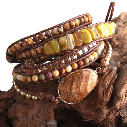 Bohemian Bracelet with Mixed Natural Stones - Wnkrs