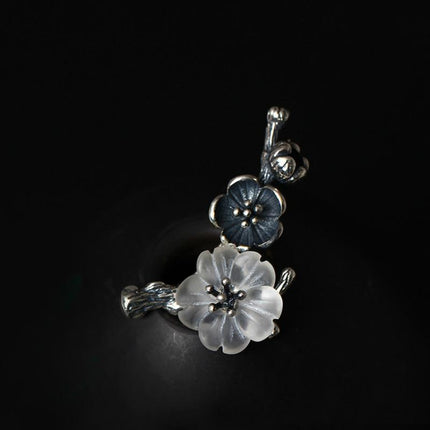 Elegant Vintage Crystal Floral Silver Brooch - Wnkrs