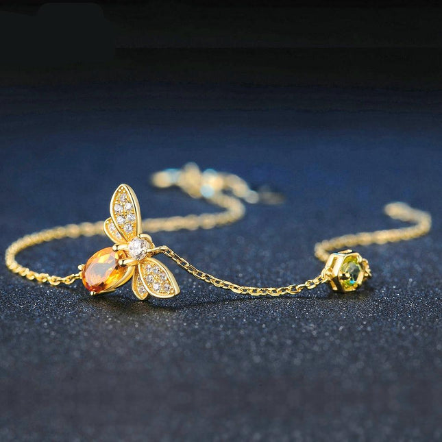 Elegant Citrine Bee Bracelet - Wnkrs