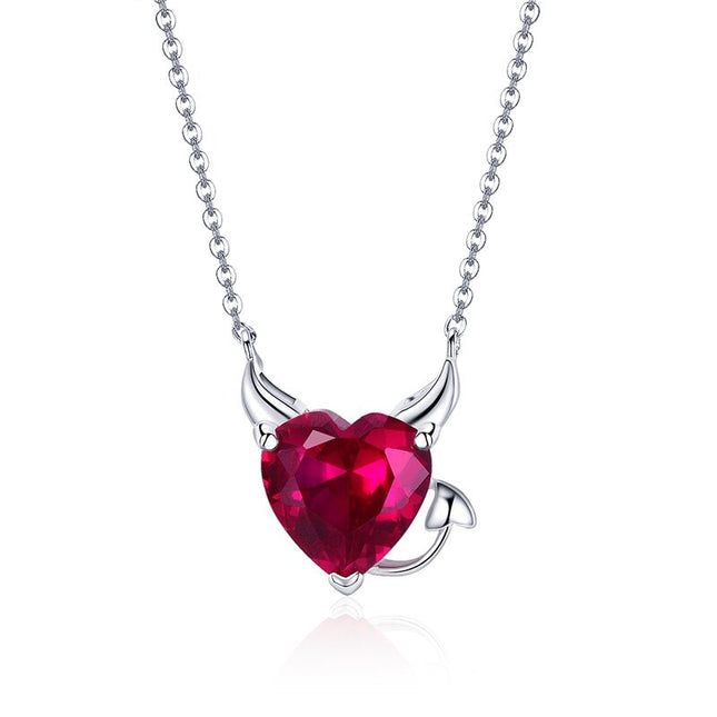 Crystal Devil's Heart Pendant Necklace - Wnkrs