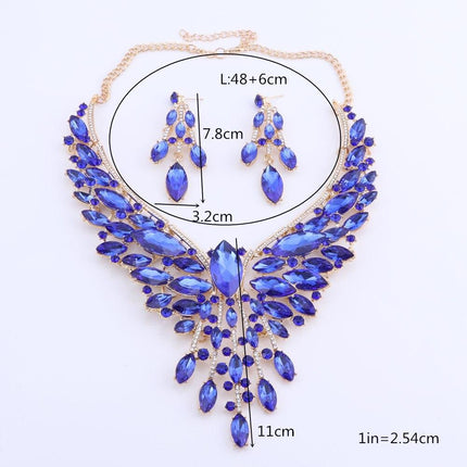 Luxurious Bridal Necklace and Earrings Set - Wnkrs