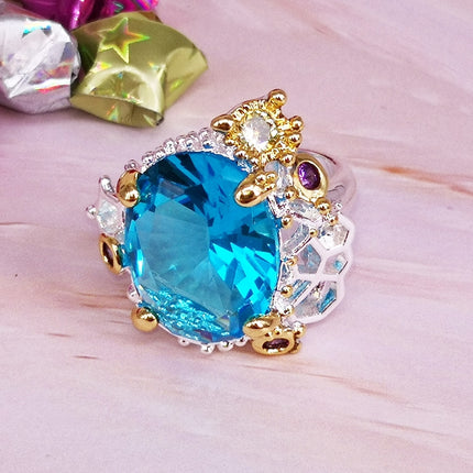 Baroque Blue Zircon Ring for Women - Wnkrs