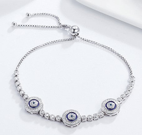 Elegant Sterling Silver Women’s Chain Bracelet with Cubic Zirconia - wnkrs