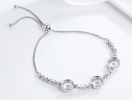 Elegant Sterling Silver Women’s Chain Bracelet with Cubic Zirconia - wnkrs