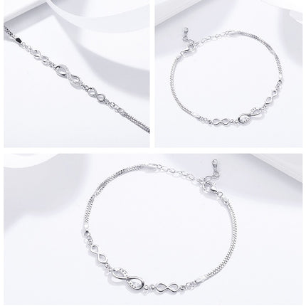 Minimalistic Silver Bracelet with Infinity Charm - wnkrs