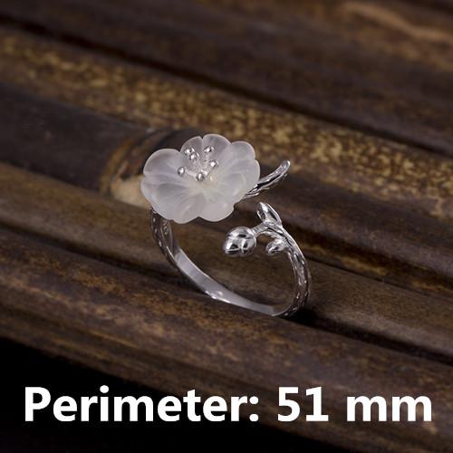 Elegant Romantic Flower Shaped Crystal Silver Women's Ring - Wnkrs
