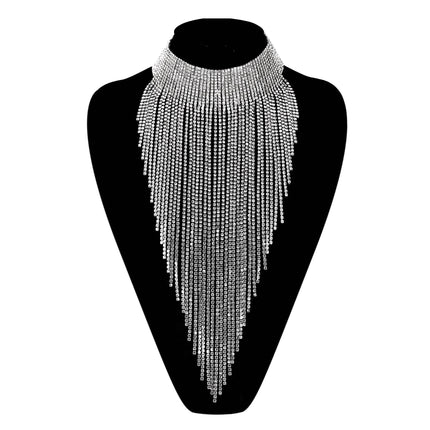 Women's Wide Tassel Crystal Choker - Wnkrs