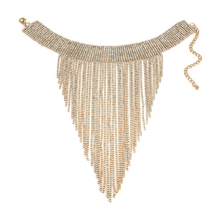 Women's Wide Tassel Crystal Choker - Wnkrs