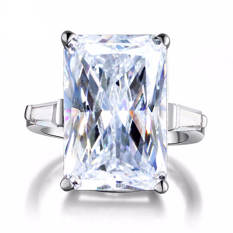 Women's Square Cut Silver Ring