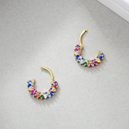 Women's Round Multicolor Gold Earrings - wnkrs