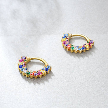 Women's Round Multicolor Gold Earrings - wnkrs