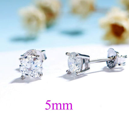 Moissanite White Gold Stud Earrings for Women - Wnkrs