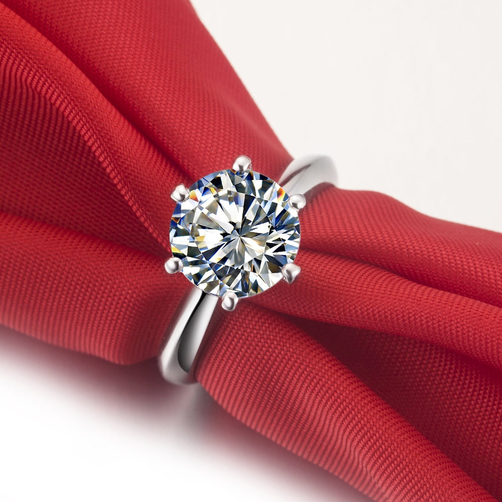 1CT 14K White Gold Round Ring