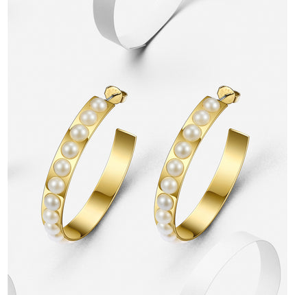 Women’s Pearls Hooped Earrings - Wnkrs