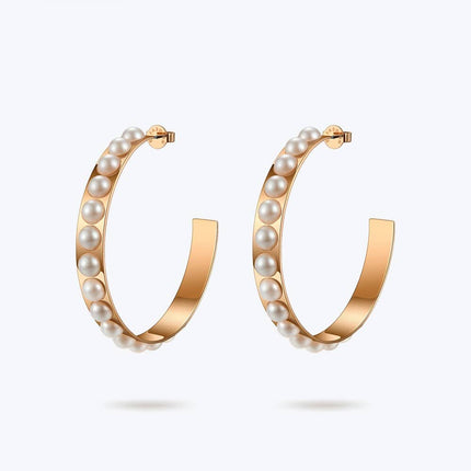 Women’s Pearls Hooped Earrings - Wnkrs