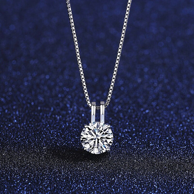 925 Sterling Silver 1ct Moissanite Pendant - wnkrs