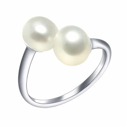 Engagement 925 Silver Ring for Women with Natural Pearl - Wnkrs