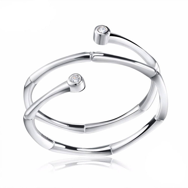 Minimalistic Sterling Silver Women's Bypass Ring - Wnkrs