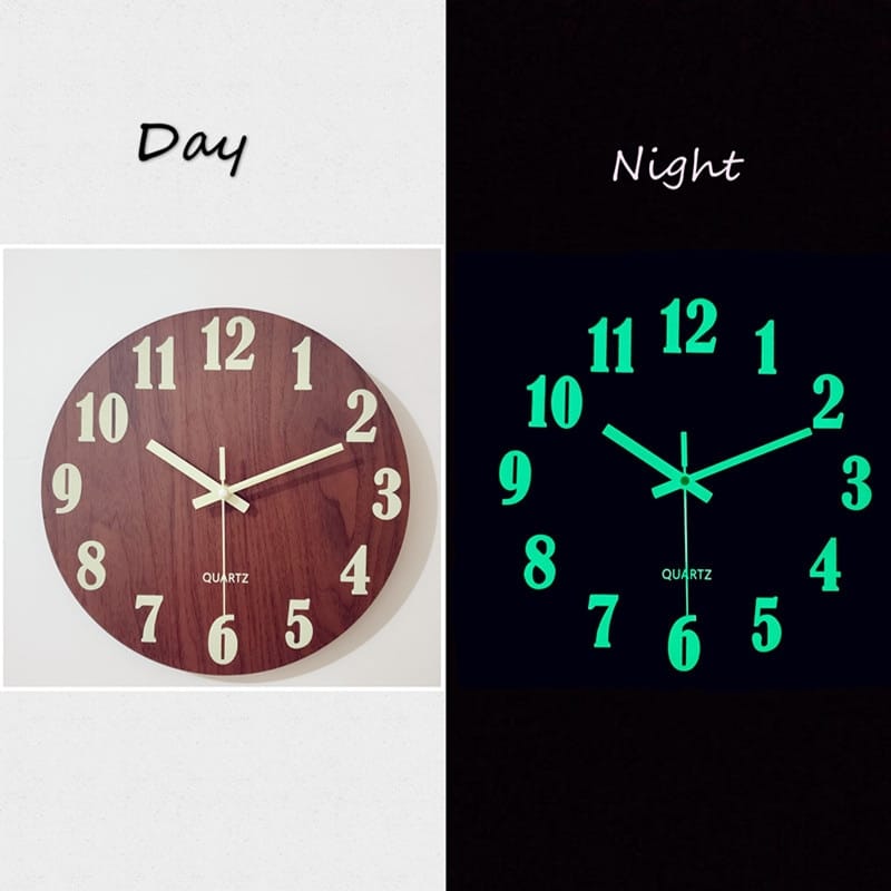 Luminous Wooden Wall Clock