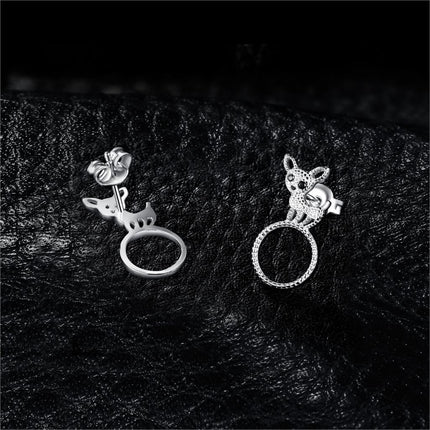 Crystal Dog Stud Earrings - wnkrs