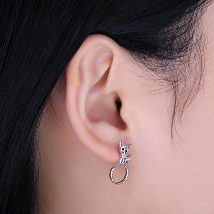 Crystal Dog Stud Earrings - wnkrs