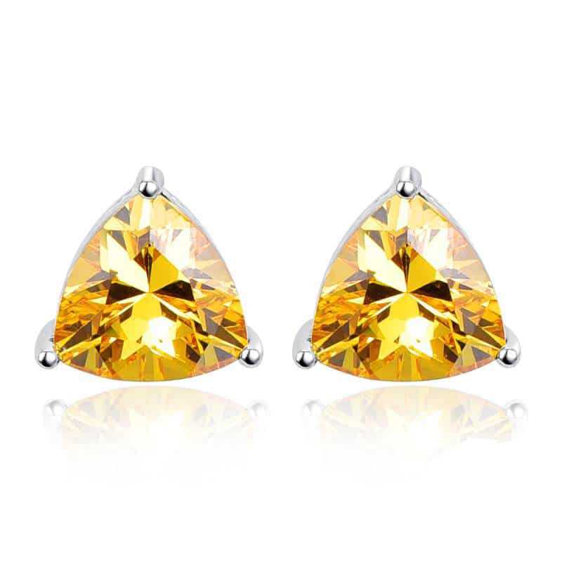 Natural Citrine Triangle Earrings